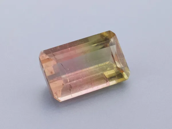 6.44ct Parti Tourmaline, Emerald Cut gemstone