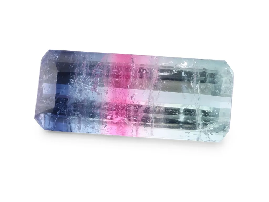 5.58ct Parti Tourmaline, Emerald Cut gemstone