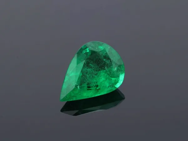 0.53ct Green Emerald, Pear Shape cut gemstone