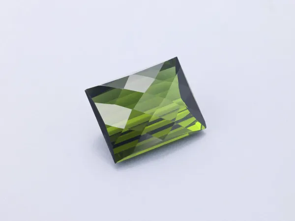 2.65ct Green Tourmaline, Chequerboard cut gemstone