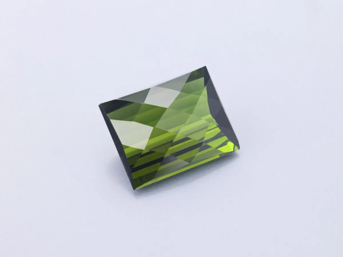 2.65ct Green Tourmaline, Chequerboard gemstone